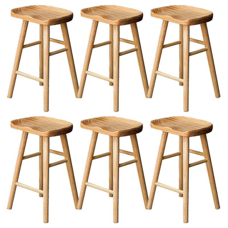 Contemporary Solid Wood Barstool Restaurant Bar Stool with Pedal