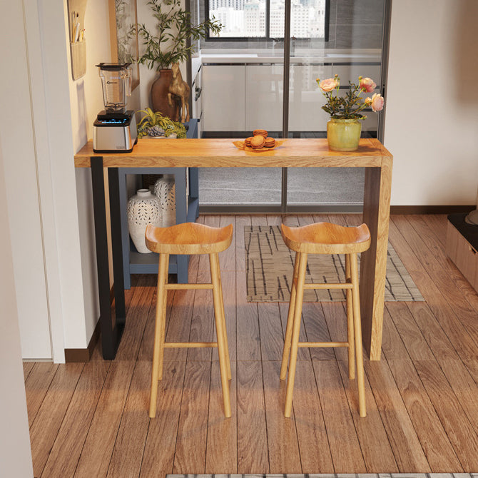 Contemporary Solid Wood Barstool Restaurant Bar Stool with Pedal