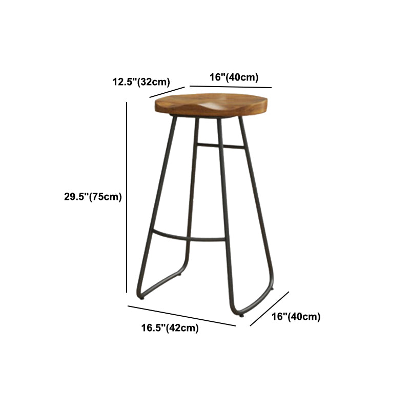 Contemporary Solid Wood Barstool Restaurant Bar Stool with Pedal