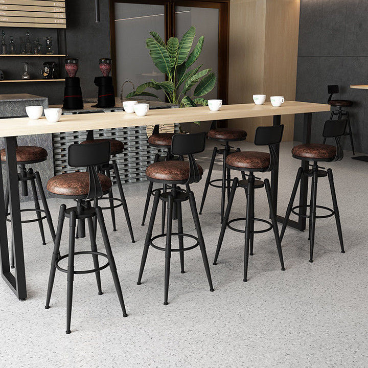 Rotating Barstool Industrial Style 4 Legs Bar Stool for Dining Room
