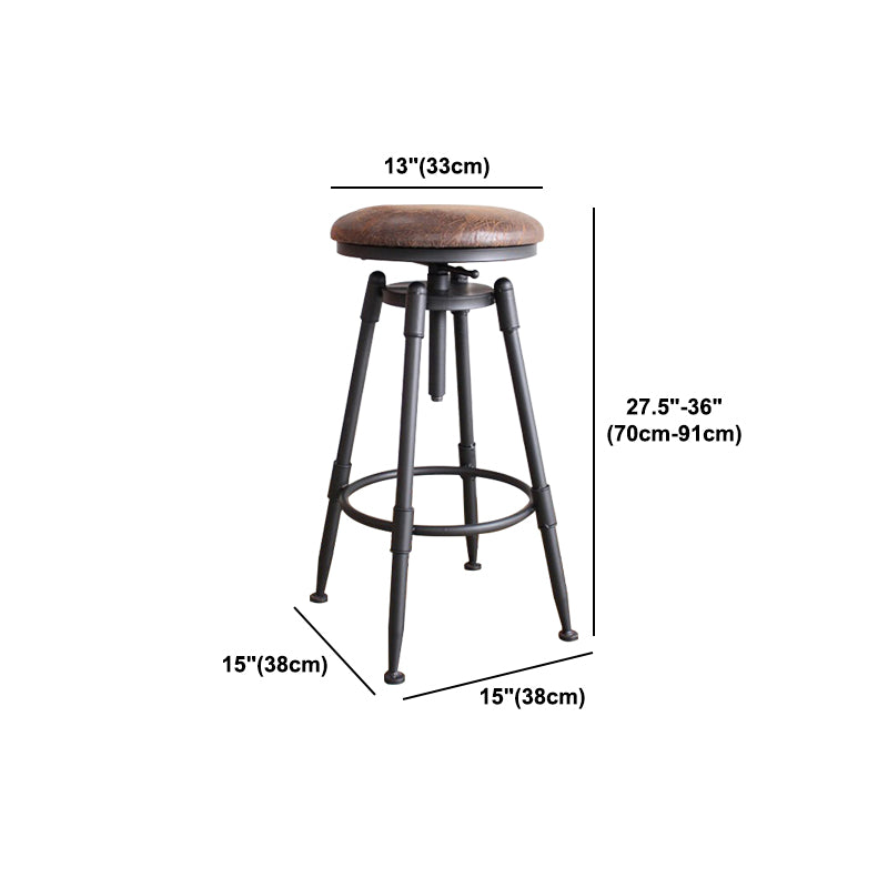 Rotating Barstool Industrial Style 4 Legs Bar Stool for Dining Room