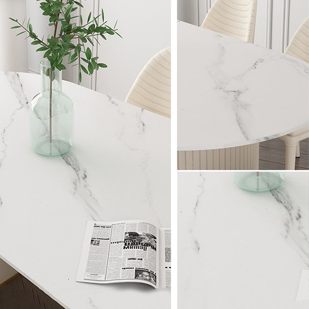 Traditional Luxury Dining Table Oval Dining Table with Double Pedestal Base