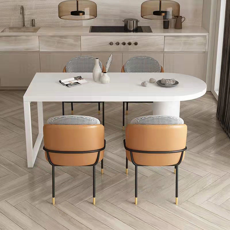 Simplicity Style Dining Table Stone Double Pedestal Home Furniture