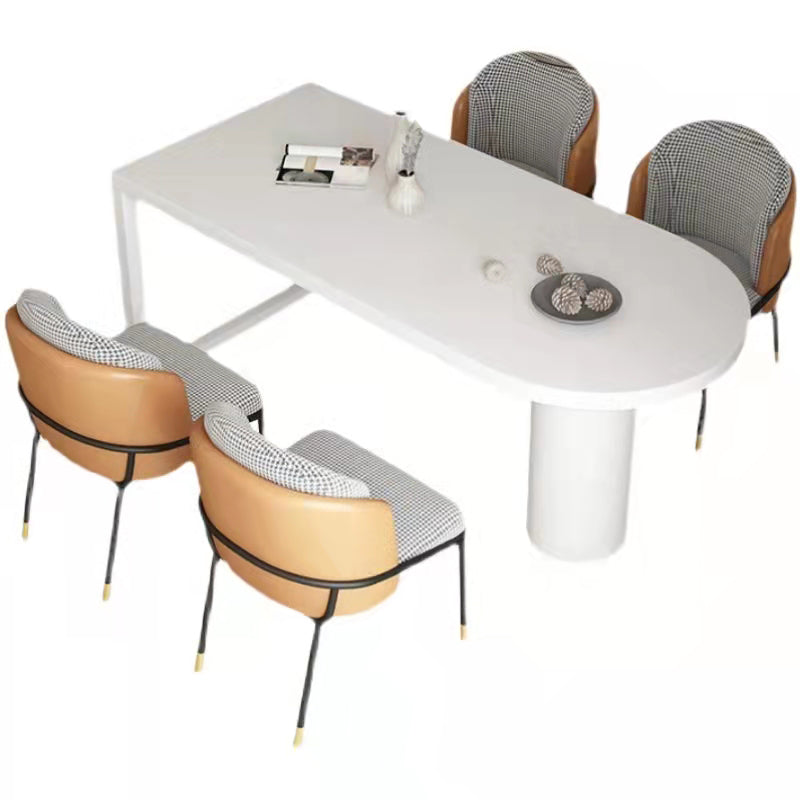 Simplicity Style Dining Table Stone Double Pedestal Home Furniture