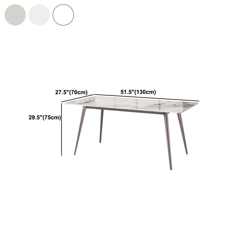 Rectangle Dining Table Modern 4 Legs Fixed Table of Sintered Stone