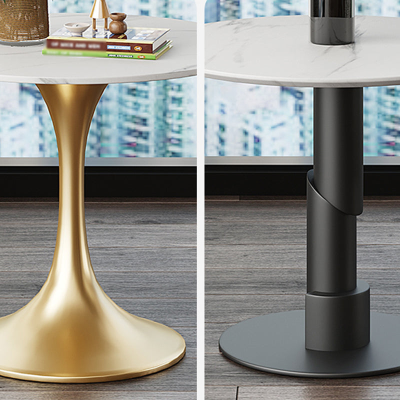 Traditional Luxury Dining Table Sintered Stone Round Table for Dining Room