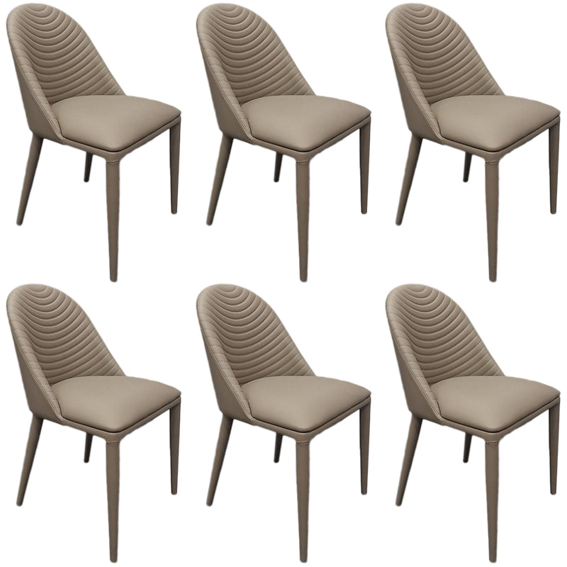 Leather Parsons Chair Modern Furniture in Matte Finish for Indoor