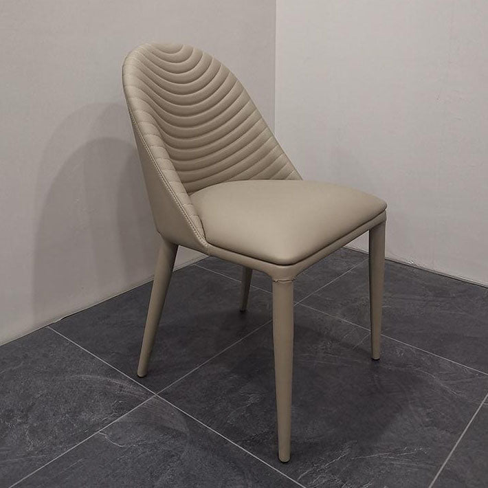 Leather Parsons Chair Modern Furniture in Matte Finish for Indoor