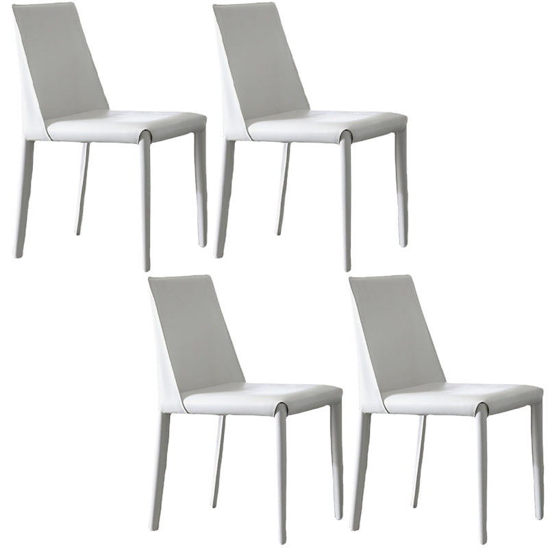 Contemporary Leather Dining Chair Parsons Chair in Matte Finish for Home