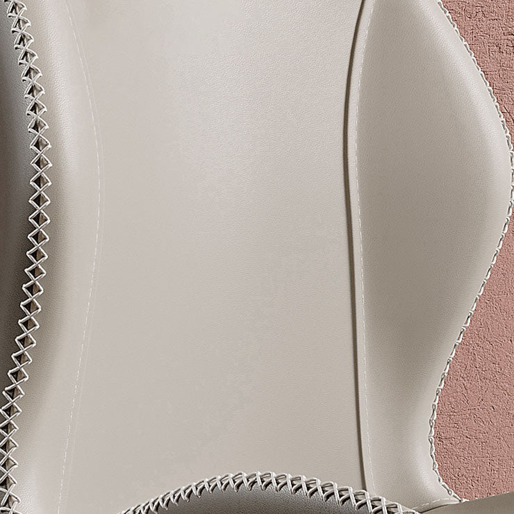 Glam Leather Dining Chair Wingback Side Furniture in Matte Finish for Indoor