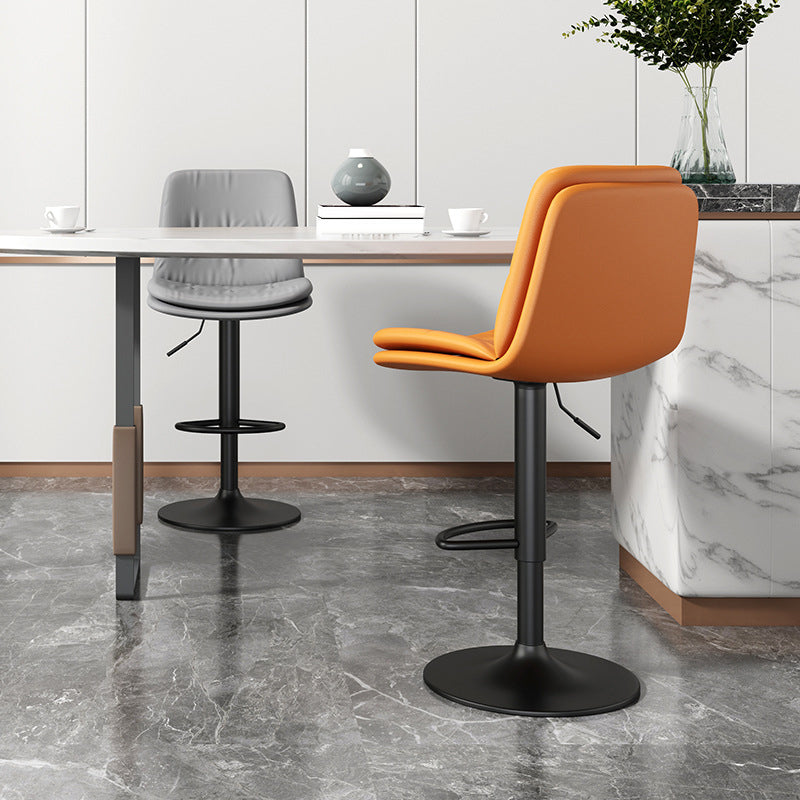 Living Room Nordic Liftable Barstool Leather Bar Stool with Pedal