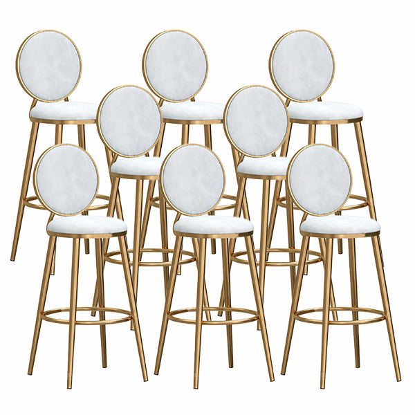 Nordic Glam Style Bar-stool Round Counter Bar-stool with Metal Legs for Home