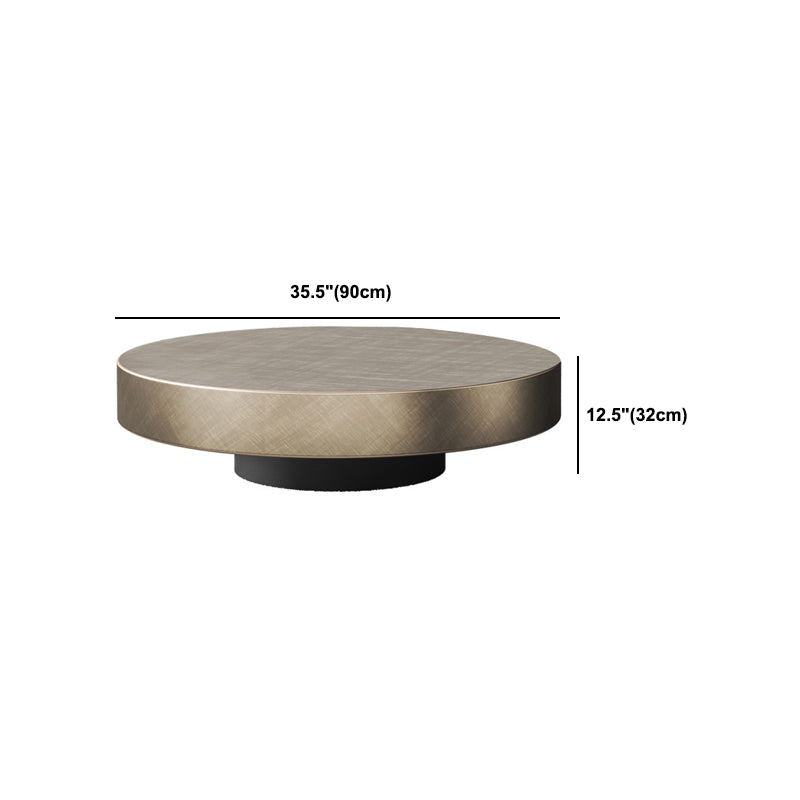 Mid-Century Modern Round Coffee Table Metal Cocktail Table in Distressed Finish