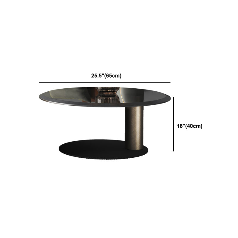 Mid-Century Modern Round Coffee Table Metal Cocktail Table in Distressed Finish