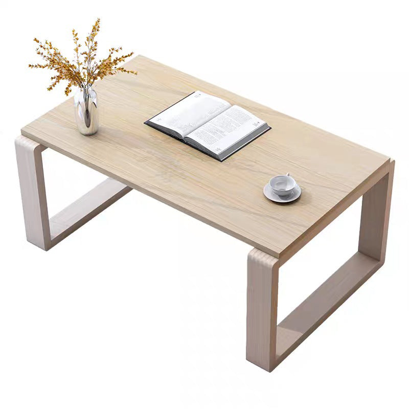 Sled Wooden Coffee Table Nordic Rectangular Single Cocktail Table, 15.75" D x 15.75" H