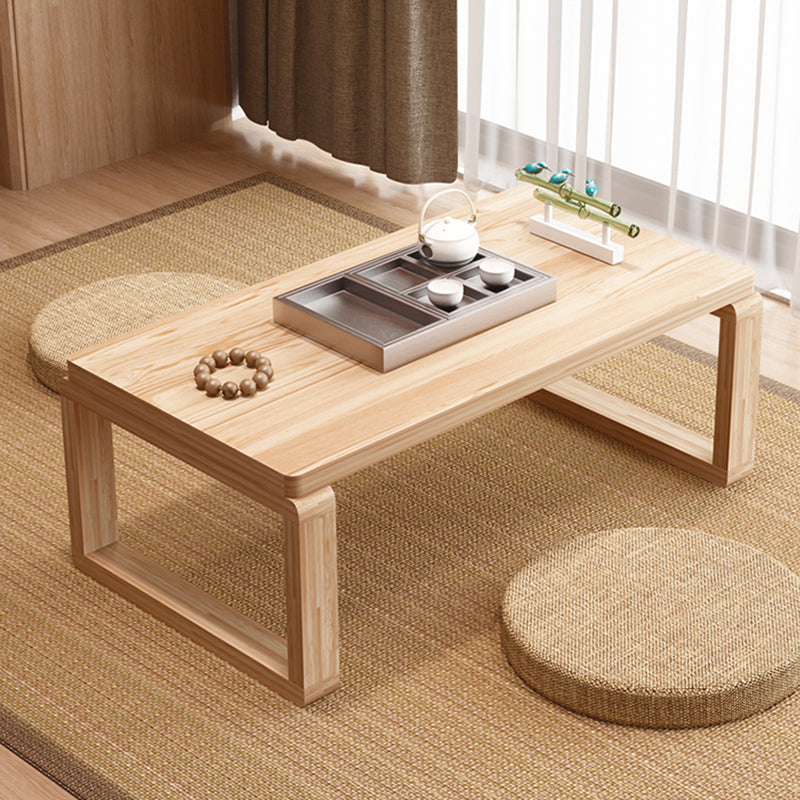 Sled Wooden Coffee Table Nordic Rectangular Single Cocktail Table, 15.75" D x 15.75" H