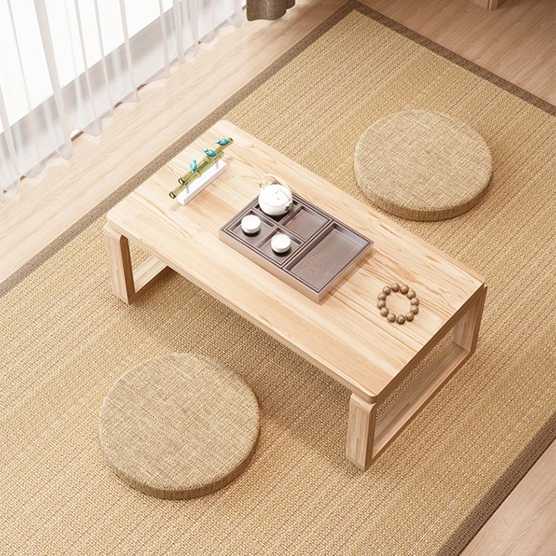 Sled Wooden Coffee Table Nordic Rectangular Single Cocktail Table, 15.75" D x 15.75" H