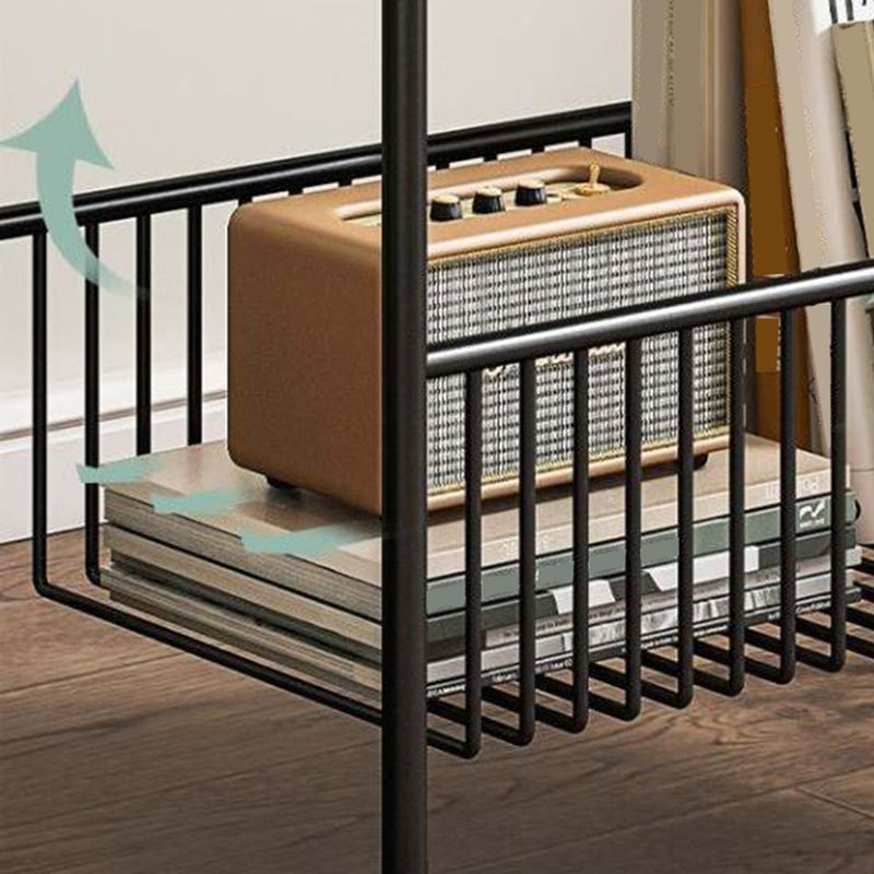 Modern Style with Storage Rack White/black Metal Iron Nightstand