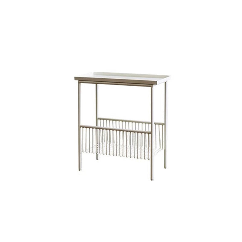 Modern Style with Storage Rack White/black Metal Iron Nightstand