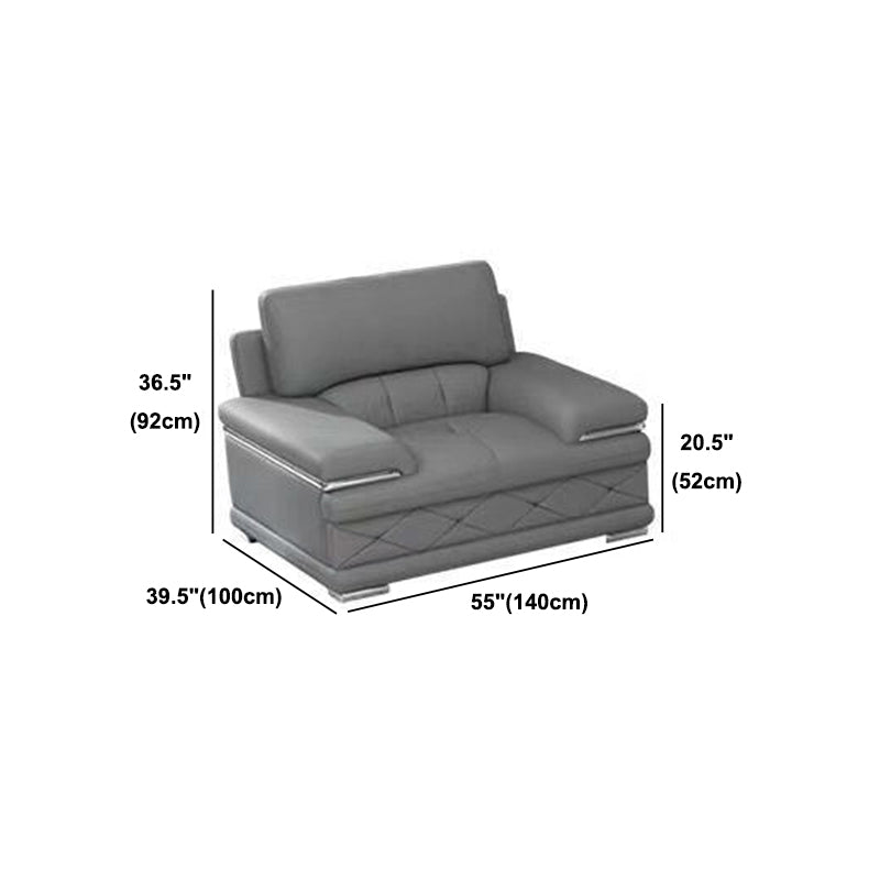 Genuine Leather Sofa & Chaise Modern Tufted Pillow Top Arm Sofa
