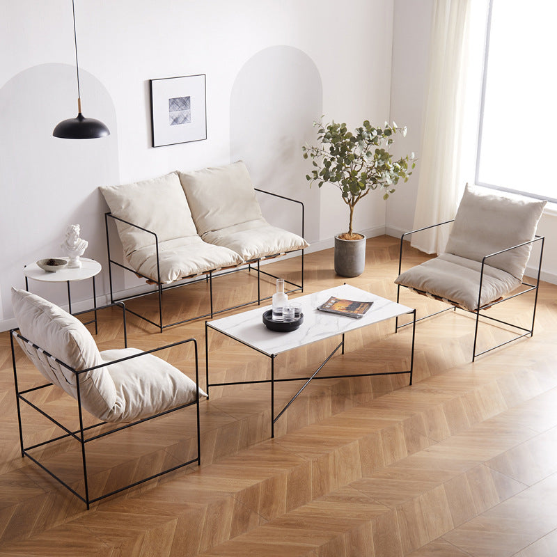 Arm Chair 26.77" L x 26.77" W x 26.77" H  Accent Armchair with Pillow Back