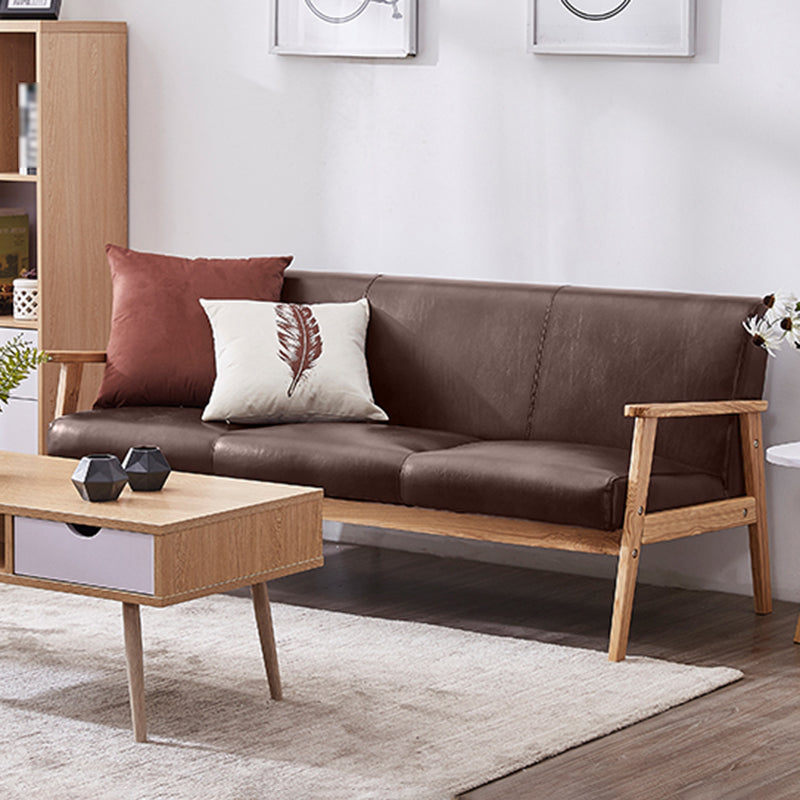 Modern Faux Leather Sofa Set Standard Tight Back Settee Couch