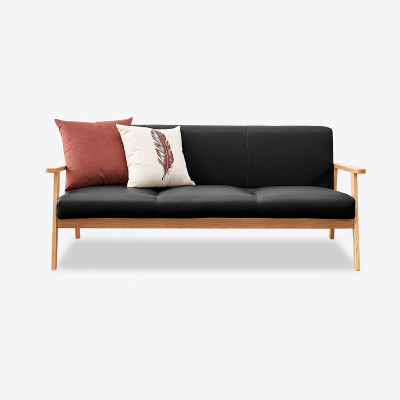 Modern Faux Leather Sofa Set Standard Tight Back Settee Couch