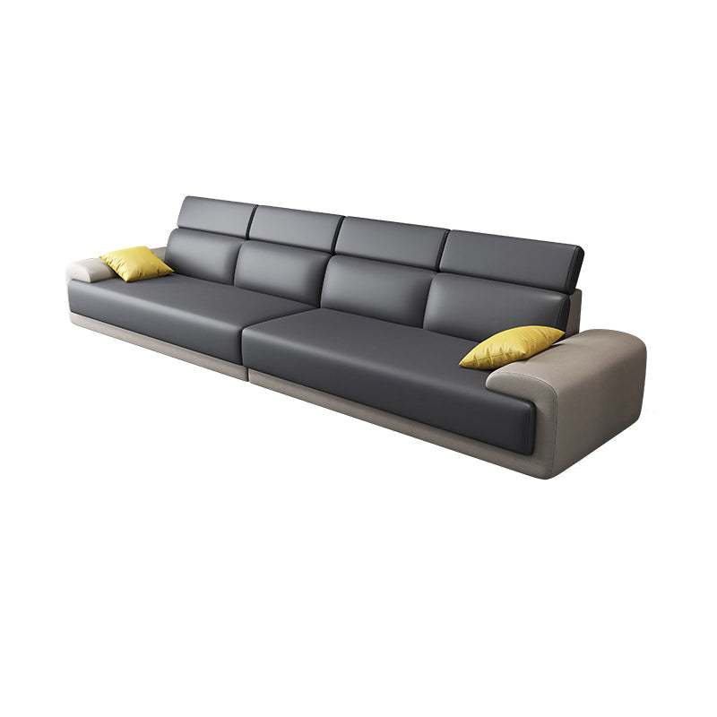 Fabric Pillow Top Arm Sectional Sofa 39.37"High Adjustable Cushion Back Sofa