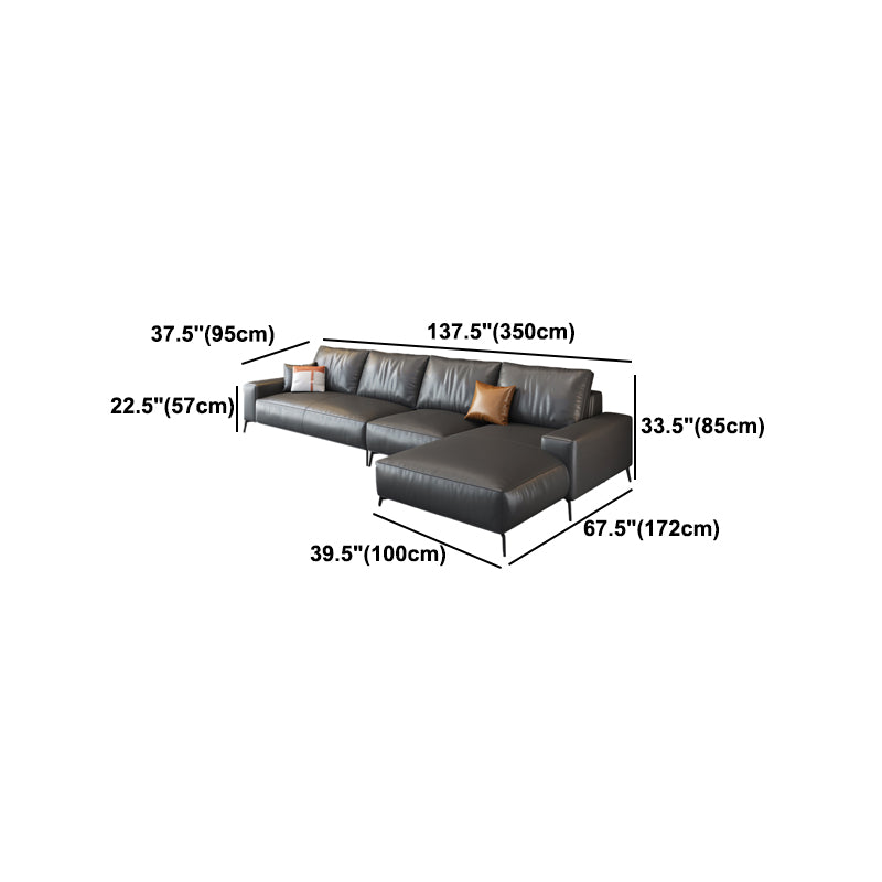 Dark Gray Removable Cushions Square Arm Sofa/Sectional for Living Room