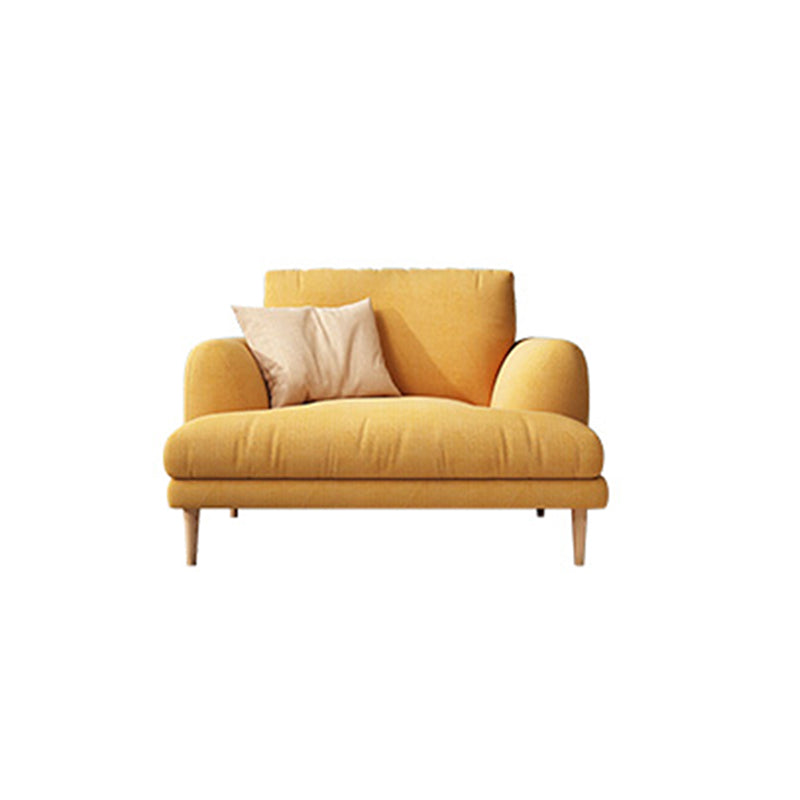 Recessed Arm Cushion Back Contemporary Cotton Living Room Sofa