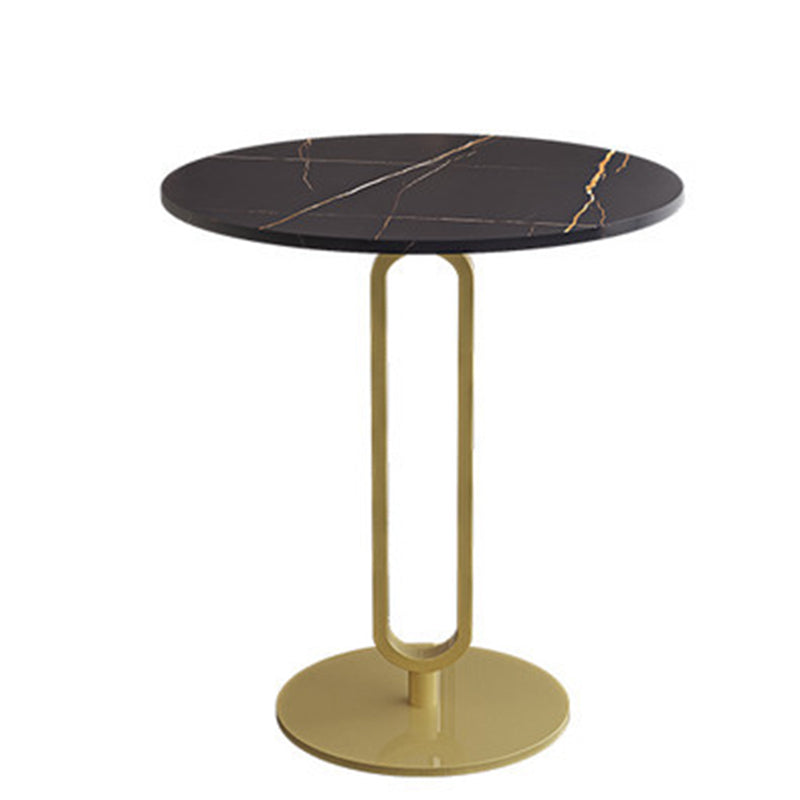 21.65" Tall Pedestal Side Table Mid-Century Modern Round Stone Top End Table
