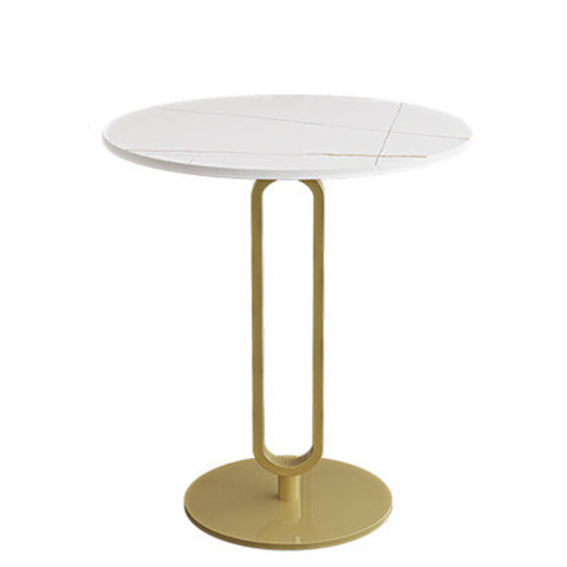 21.65" Tall Pedestal Side Table Mid-Century Modern Round Stone Top End Table