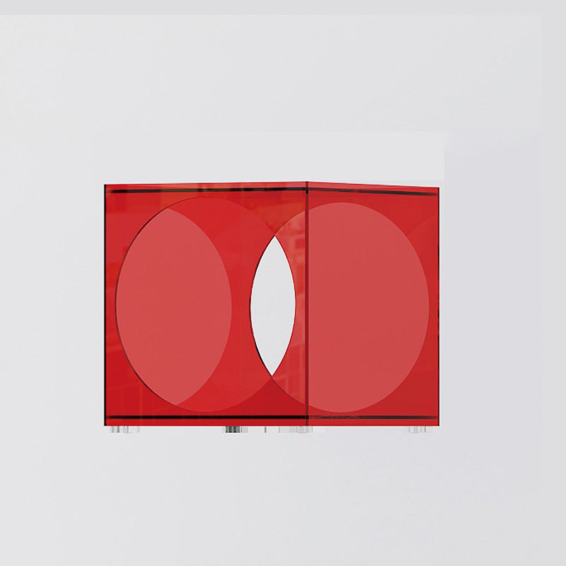 Square Acrylic Side Table 13.78" W x 13.78" H End Table with Storage