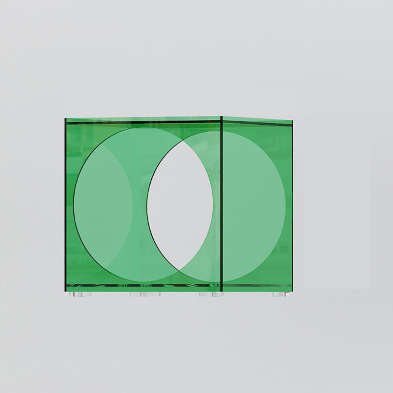 Square Acrylic Side Table 13.78" W x 13.78" H End Table with Storage