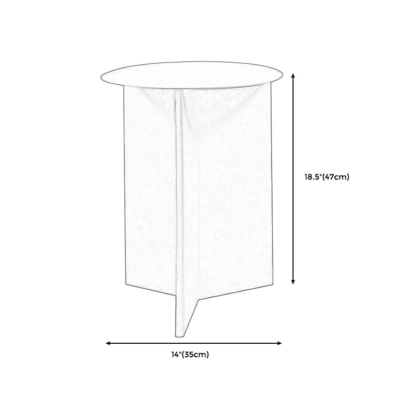 Contemporary Metallic Round Side Table Pedestal Living Room End Table