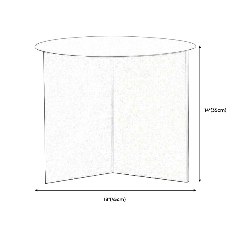 Contemporary Metallic Round Side Table Pedestal Living Room End Table