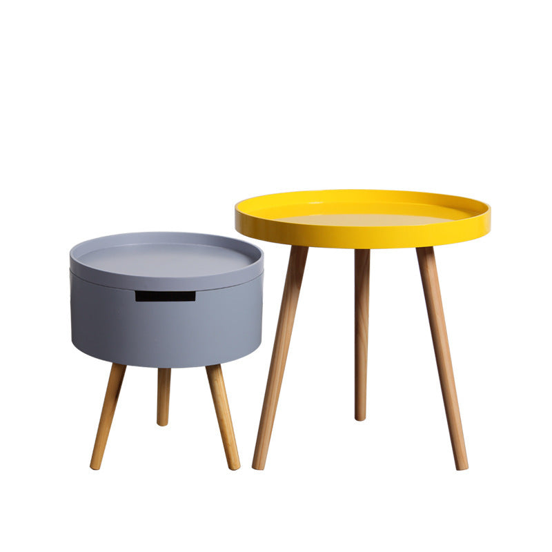 3 Legs 2 Round Coffee Table Contemporary Wood Coffee Table Set