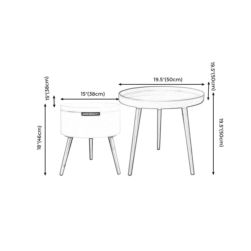3 Legs 2 Round Coffee Table Contemporary Wood Coffee Table Set