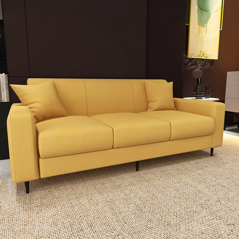 Contemporary Cotton Blend Standard Cushions Square Arm Settee Bench