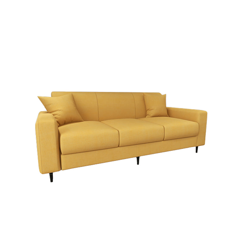 Contemporary Cotton Blend Standard Cushions Square Arm Settee Bench