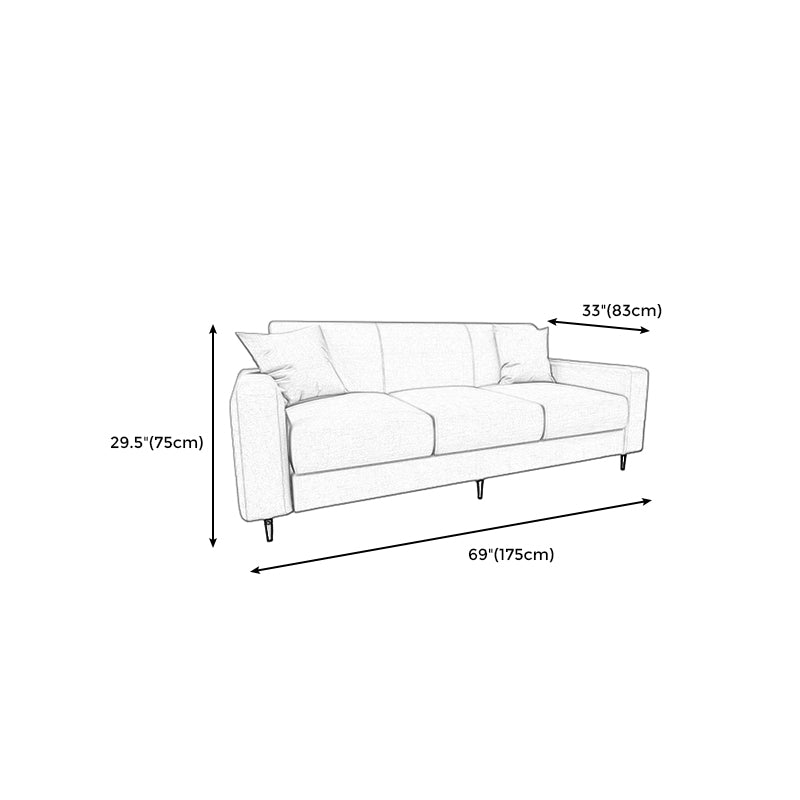 Contemporary Cotton Blend Standard Cushions Square Arm Settee Bench