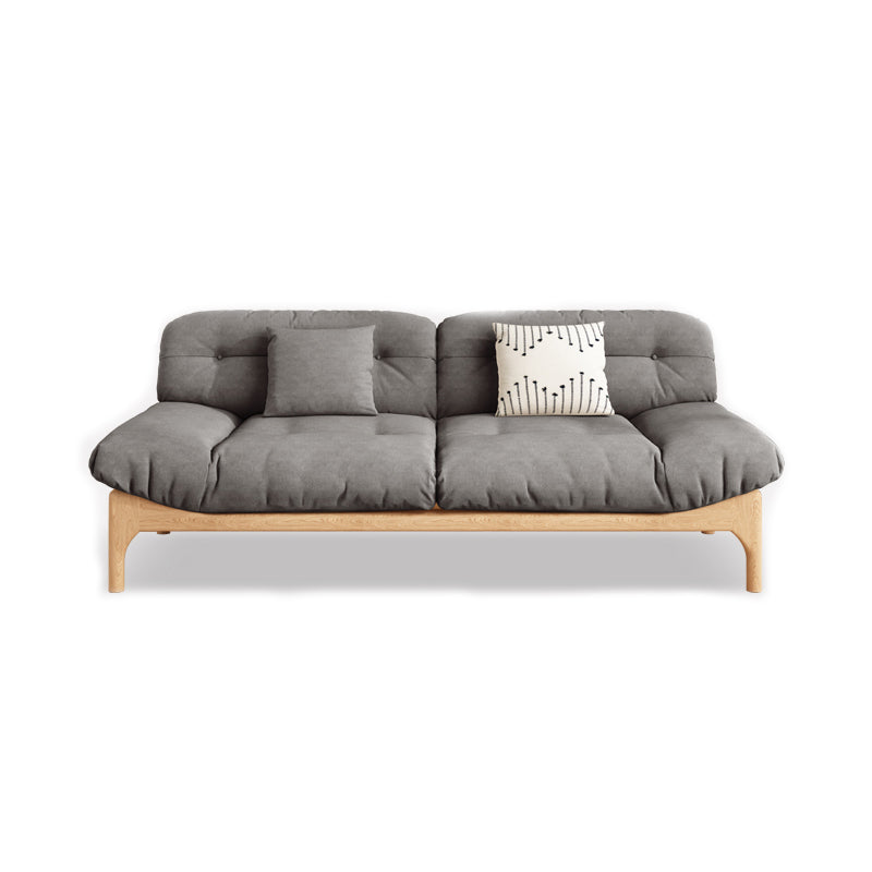 Contemporary Tufted Back Settee Armless Standard Sofa with Slipcover