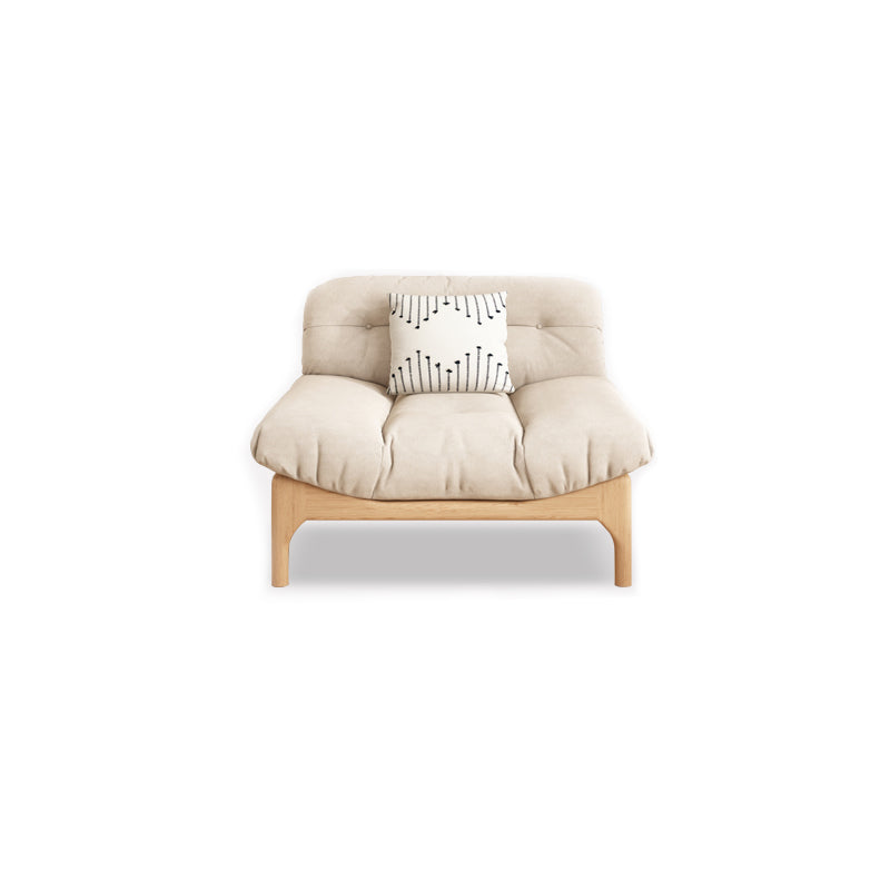 Contemporary Tufted Back Settee Armless Standard Sofa with Slipcover