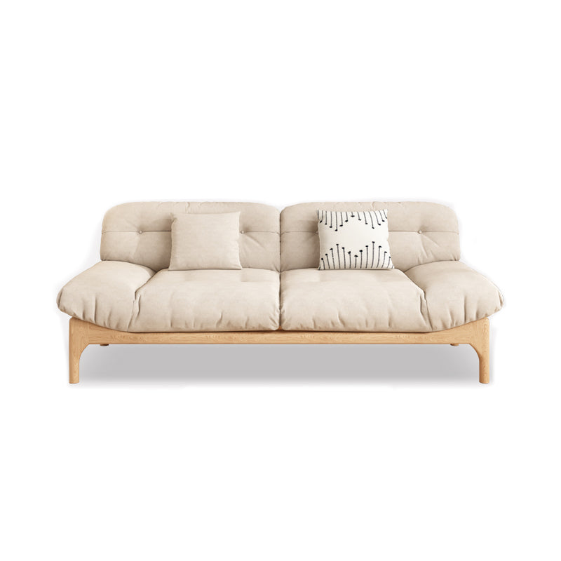 Contemporary Tufted Back Settee Armless Standard Sofa with Slipcover