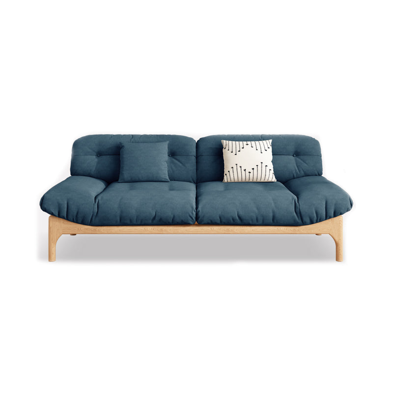 Contemporary Tufted Back Settee Armless Standard Sofa with Slipcover