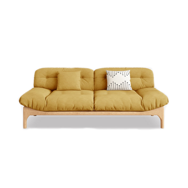 Contemporary Tufted Back Settee Armless Standard Sofa with Slipcover