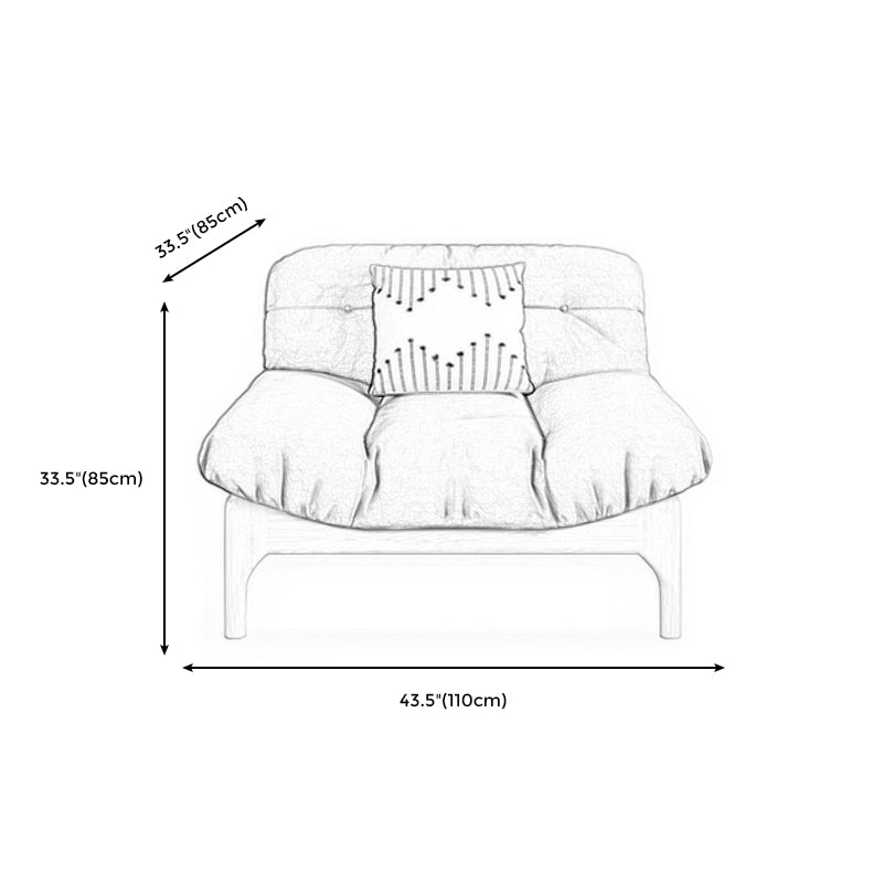 Contemporary Tufted Back Settee Armless Standard Sofa with Slipcover