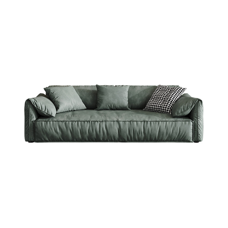 Stationary Living Room Pillow Top Arm Standard Cushions Green Modern Sofa