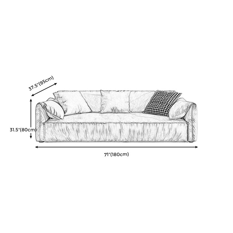 Stationary Living Room Pillow Top Arm Standard Cushions Green Modern Sofa