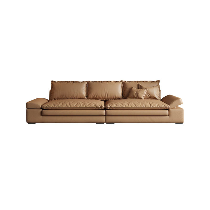Contemporary Dark Brown Cushions Standard Square Arm Seating